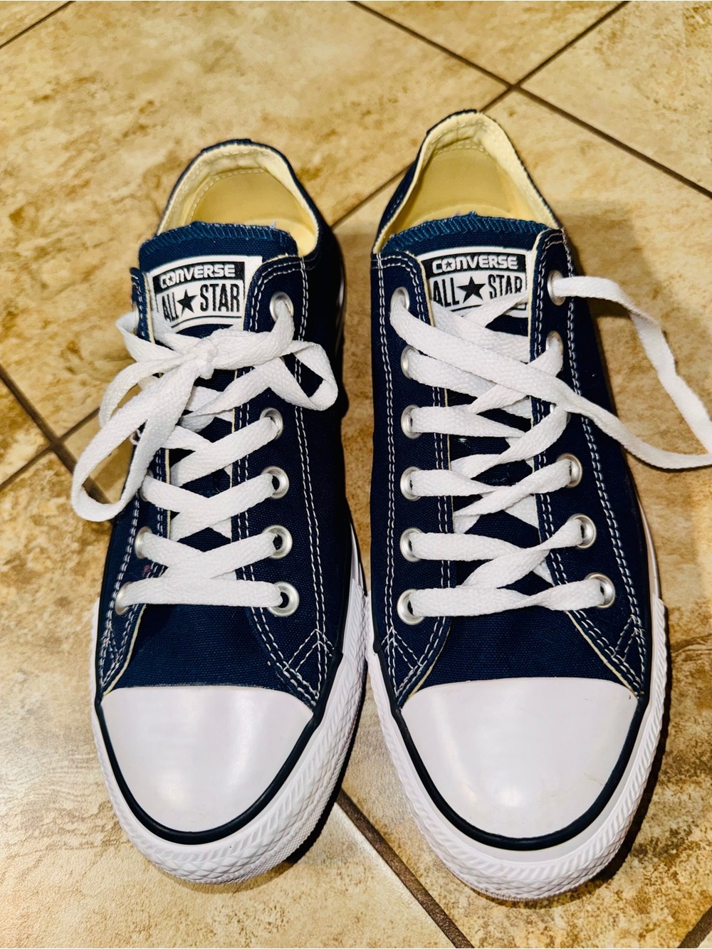 Converse (Chuck Taylor) ALL STAR Navy and White Low Top Sneakers. M7/W9